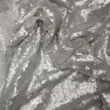 Ткань Пайеточная мелкая матовая (серебро)